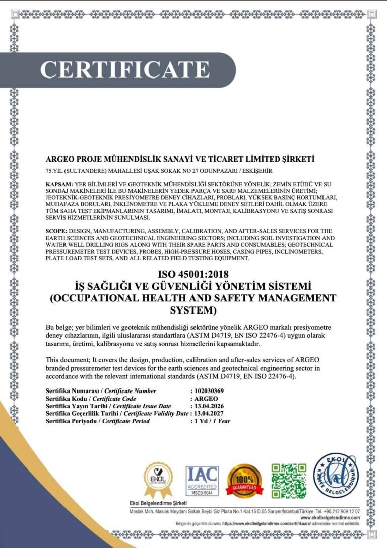 Ar-geo ISO 45001-2018 is saglıgı ve guvenligi yonetim sistemi OCCUPATIONAL HEALTH AND SAFETY MANAGEMENT SYSTEM